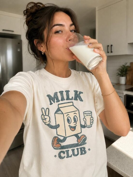 Other - Milk Club Shirt, Milk Tee, Funny Food Graphic Shirt, Dairy Lover Tee